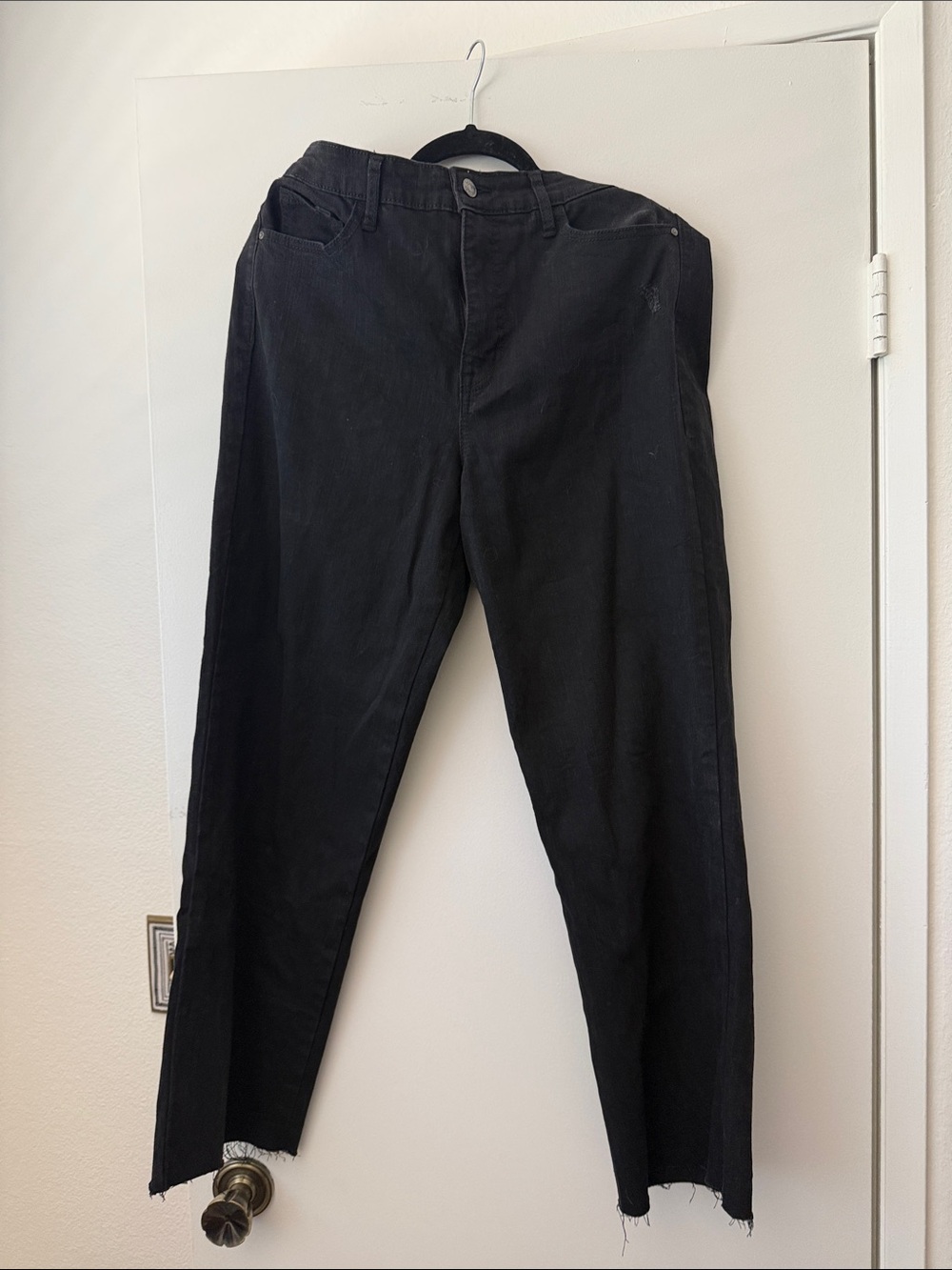 Black High-Waist Straight Leg Jeans